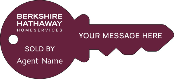 Key Shaped Agent Sign Panel, 16h x 35w, 3MM Aluminum Composite